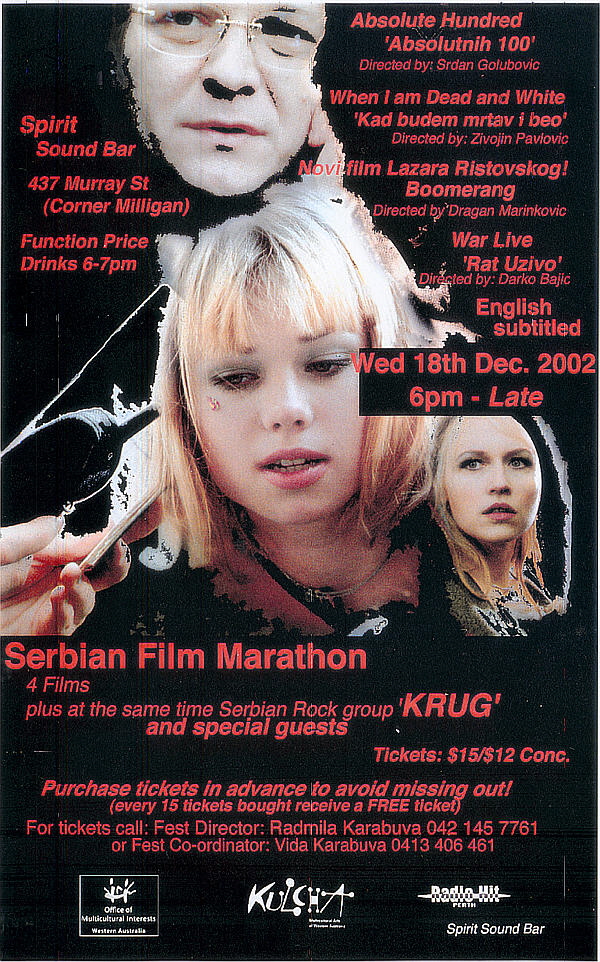 documentary: “Serbian Film Marathon, Perth” (18th December, 2002)